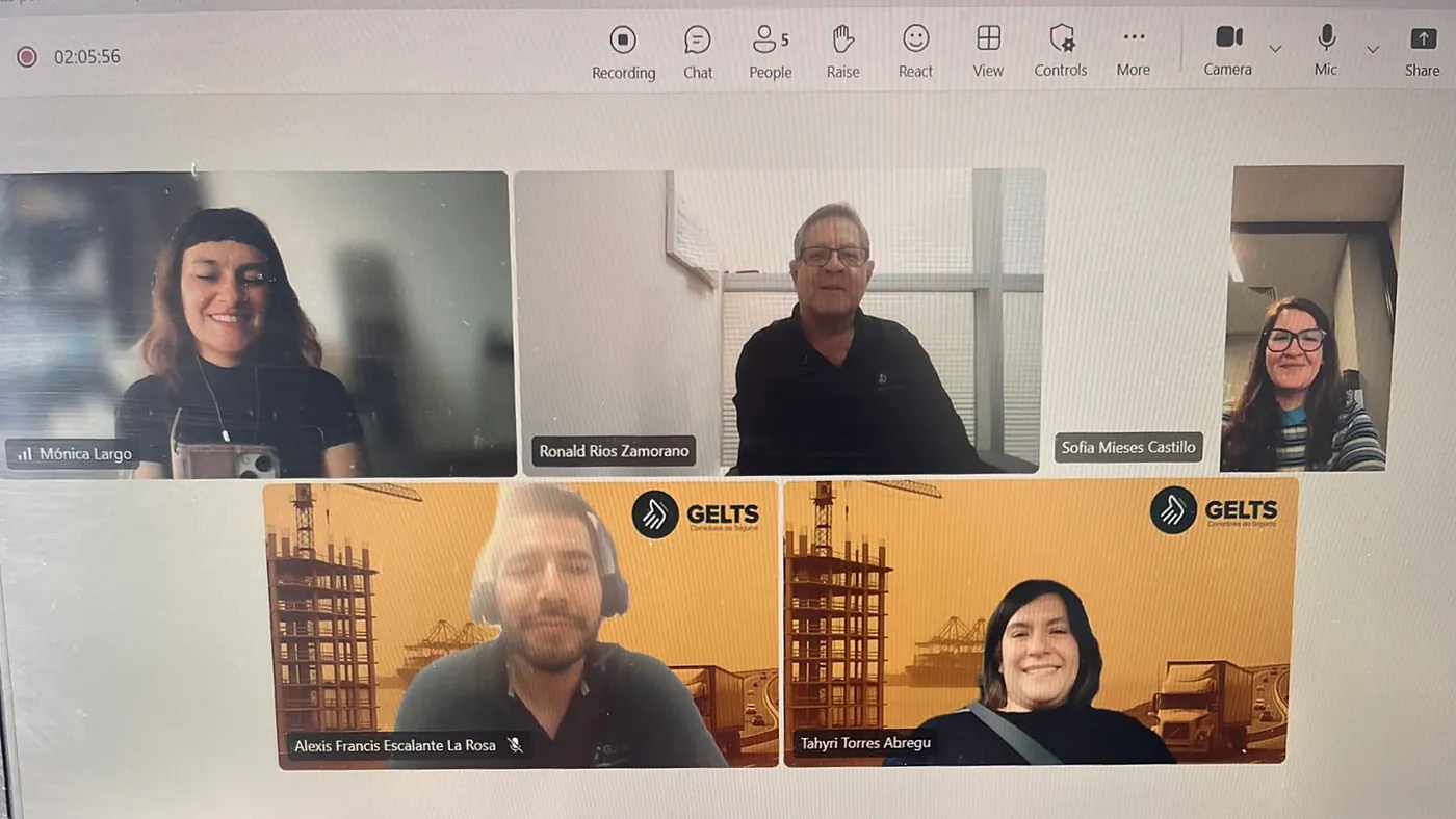 Sesión virtual del taller de IA dictado para el equipo de Gelts Latam